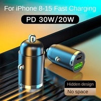 Chargeur de voiture mini 100W 66W, charge rapide pour iPhone QC3.0, mini chargeur de téléphone USB Type C pour voiture pour Xiaomi Samsung Huawei