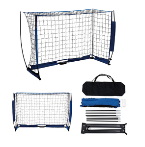 Portería de fútbol plegable deportiva de primera categoría con postes de hierro, varilla de fibra de vidrio, bolsa de transporte portátil, fácil de configurar y para canchas Plus - Product Image 1