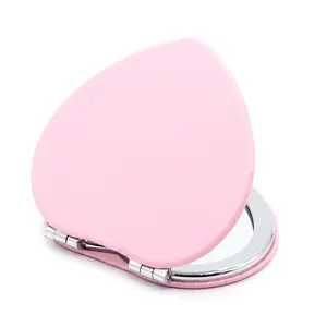 심장 모양의 작은 포켓 접이식 화장품 거울