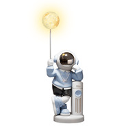 Résine créative faite à la main Art déco couloir d'astronaute écologique grands ornements au sol meuble TV vocal intelligent