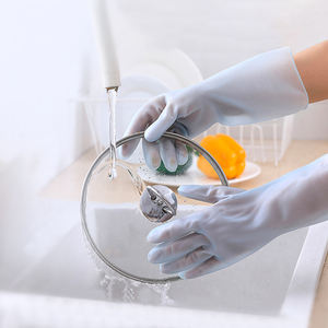 Gants de vaisselle doux, confortables pour la peau, antidérapants, durables, épais, imperméables, résistants à l'huile, multicolores, pour la cuisine - Product Image 2