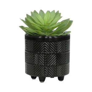 Vasi Decorativi in Ceramica Rotondi Neri per Piante da Interno ed Esterno - Product Image 3