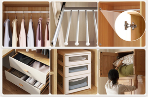 Organisateur de vêtements Placard Garde-robe Meubles Armoire Chambre En <span class=keywords><strong>Bois</strong></span> avec tiroir - Product Image 6