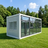 Maison conteneur préfabriquée extensible de 40/20 pieds à deux chambres pour entrepôt, abri de voiture, espace de bureau sécurisé, design contemporain