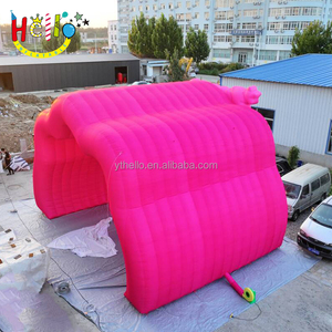 Lễ hội khổng lồ màu hồng đám mây hình dạng không khí mái che đường hầm <span class=keywords><strong>Inflatable</strong></span> Lều sân khấu - Product Image 3