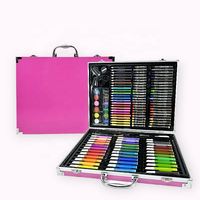 Ensemble d'art de 150 pièces haut de gamme pour enfants, best-seller 2023, avec stylos aquarelle, crayons de couleur et crayons de cire, livré en valise