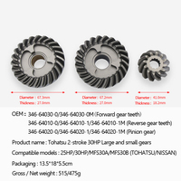 Kit complet d'engrenages de réparation pour moteur hors-bord Tohatsu 5cv 9.8cv 18cv 30cv 40cv 2 temps Avant + Arrière + Pignon