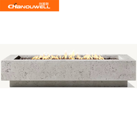 Foyer extérieur de gaz naturel et de propane de table rectangulaire extérieure de feu de table de nouveau style pour l'hôtel à la maison