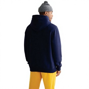 Sweat-shirt à capuche bleu marine pour homme avec imprimé souris blanche, coupe classique, en coton French Terry, décontracté, pour l'automne - Product Image 3