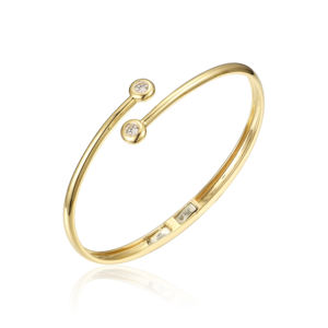 Brazalete Clásico de Compromiso para Hombre con Diamantes Cultivados en Laboratorio CVD IGI/HPHT de Corte Brillante en Oro Sólido de 10K/14K/18K con Engaste de Garras - Product Image 1