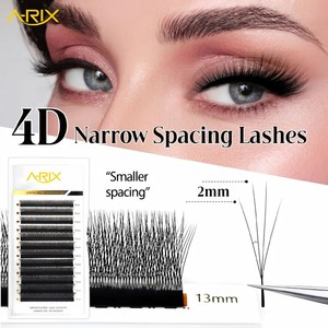 Extensiones de Pestañas A-RIX 4D de Espaciado Estrecho, Pestañas de Pelo de Arroz de 2mm, Pestañas Postizas Suaves y Brillantes de 13mm para Injerto en Salón - Product Image 1