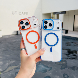 Funda magnética para iPhone 15/16 con protección de cámara y botón de color, funda rígida blanca para iPhone 17 Pro. - Product Image 5
