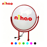 NIHAO Boîte lumineuse ronde rotative à 360° en acrylique, panneau LED double face, enseigne LED double face pour extérieur