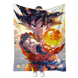 Rapide personnalisé quantité minimale de commande 1pc flanelle couverture Anime dessin animé enfant <span class=keywords><strong>Dragon</strong></span> <span class=keywords><strong>Z</strong></span> boule couverture personnalisée enfants bébé jette des couvertures - Product Image 5