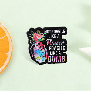 Pin Esmaltado con Eslogan Atrevido, <span class=keywords><strong>Arte</strong></span> Floral y de Granadas Coloridas con Frase Inspiradora, Broche para Chaqueta, Mochila, Solapa, Accesorio - Product Image 2