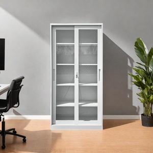 Dos Gabinetes Metálicos <span class=keywords><strong>con</strong></span> <span class=keywords><strong>Puertas</strong></span> Corredizas, Archivador <span class=keywords><strong>de</strong></span> <span class=keywords><strong>Oficina</strong></span> <span class=keywords><strong>con</strong></span> Puerta <span class=keywords><strong>de</strong></span> Vidrio Corrediza, Gabinete Metálico <span class=keywords><strong>con</strong></span> Estante, Armario <span class=keywords><strong>de</strong></span> Almacenamiento <span class=keywords><strong>de</strong></span> Acero - Product Image 2