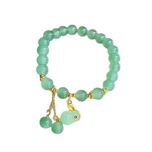 Fashion Green Rabbit Crystal Glass <b>Beads</b> <b>Bracelet</b> Crystal Gemstone <b>Beads</b> <b>Gold</b> Handmade <b>Bracelet</b> for Women Gift - Product Image 6