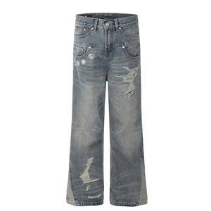 Pantalones Vaqueros Rectos <span class=keywords><strong>de</strong></span> Mezclilla <span class=keywords><strong>de</strong></span> Peso Medio, Transpirables, <span class=keywords><strong>de</strong></span> Cintura Media, Estilo Retro Americano, para <span class=keywords><strong>Hombre</strong></span>, Primavera - Product Image 5