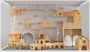 Oversized Factory Price Buy One Get One Free cat Villa Premium Custom <strong>Wooden</strong> Cat Breeding <strong>House</strong> Cage - Product Image 2