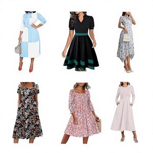 Vestidos Casuales de Verano Estampados para Mujer, Mezcla de Algodón/Poliéster, Venta al Por Mayor, Alta Calidad, Sin Marca, Guangdong - Product Image 2