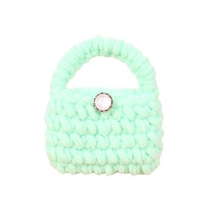 Pochette de rangement ouverte en tricot de couleur unie, faite à la main, en peluche motif dessin animé, porte-monnaie, étui de protection pour écouteurs, sac à main DIY fini - Product Image 5