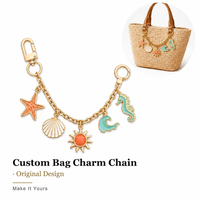 Chaîne de sac personnalisée, pendentif thème océan, conception OEM ODM, fermoir pivotant, vente en gros, faible MOQ