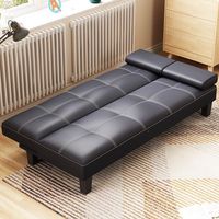 Sofá Cama Plegable Moderno de Tela de Lino PU Negro 2026, con Detalles Metálicos, Extensible, para Comedor, Sala de Estar, Dormitorio u Oficina