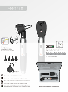 Otoscopio de Fibra Óptica, Endoscopio, Set de Examen de Oído y Ojo, Oftalmoscopio, Otoscopio de Uso Veterinario - Product Image 4