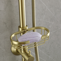 Système de douche rian de luxe ensemble de mitigeur de douche en acier inoxydable or brossé ensemble de robinet de douche exposé