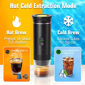 เครื่องชงกาแฟแคปซูลพลาสติกแบบพกพา ชนิดปั๊มแรงดัน อเมริกัน-อิตาเลียน แบบเข้มข้น ไฟฟ้า ขนาดเล็ก ไร้สาย พร้อมระบบทำความร้อน 3 ถ้วย - Product Image 6