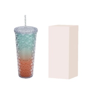 Shang Kou Ai Plastic Straw Cup 710ml Reusable Portable Drinkware For Party Adult Use - Product Image 5