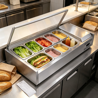 Réfrigérateur commercial à refroidissement direct de 1,5 m pour salades de fruits, table de préparation de pizzas sur comptoir, vitrine de maintien au frais