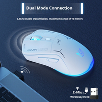 Souris d'ordinateur ONIKUMA CW917 4800 DPI avec boutons latéraux, double mode filaire et sans fil 2,4 GHz, ergonomique