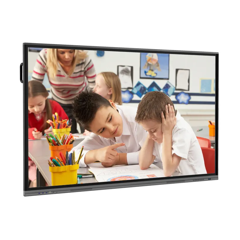 Sistema dual de ventana Android 75 pulgadas 4K LCD pantalla plana interactiva pantalla táctil pantalla inteligente tablero digital para presentación