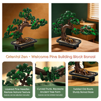 MJI 13126 Selamat Datang Pohon Pinus Bonsai MOC Blok Bata Model Edukatif Perakitan Mainan Blok Bangunan Set Hadiah Grosir Juguetes