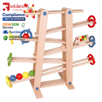 EDULAND OEM ODM Juguetes Educativos de Madera Montessori para Niños - Pista de Carreras con Bolas Rodantes, Edad 2-6 Años