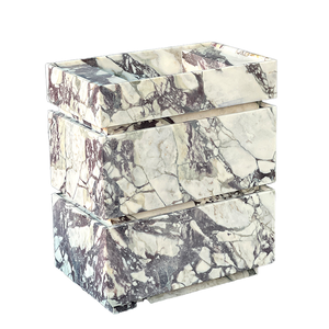 Luxo Modern Hotel Villa Banheiro Vaidade Calaccata Viola Lavatório De Mármore Pia Dois Armários Gavetas Grande Laje Pedra Natural - Product Image 4