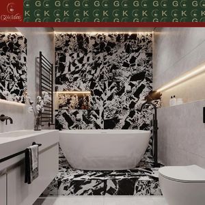 Dalles <span class=keywords><strong>de</strong></span> marbre noir Nero Marquina GOLDKING pour revêtement mural et sol <span class=keywords><strong>de</strong></span> salle <span class=keywords><strong>de</strong></span> bain, polies, grand format, découpe sur mesure, taille jumbo - Product Image 6