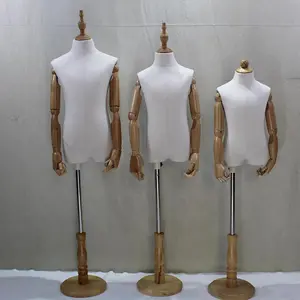 XINJI Bambini Mnikin Modelli Bambini del Vestito Forma Pinnable Mannequin Corpo Torso con Base In Legno Stand