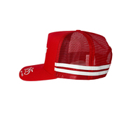 Sombrero de béisbol personalizado a rayas para deportes, venta al por mayor, 5 paneles, bordado 3D, bordado de camión, sombrero de camionero de malla de conductor rural
