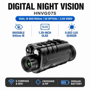 משקפת ראיית לילה דיגיטלית לראש 2K וידאו HNVG07S 850nm 940nm תאורת IR כפולה לתצפית על בעלי חיים - Product Image 1