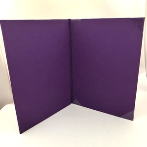 Certificat scolaire <span class=keywords><strong>personnalisé</strong></span> en cuir PU violet A4 avec impression couleur du logo - Product Image 5