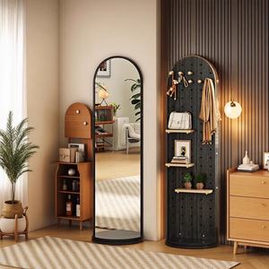 Miroir mural en bois avec cadre de rangement, panneau perforé en bois, design moderne et simple, vente chaude, miroir de salon en gros - Product Image 2