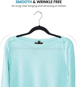 Strong Durable 25 Pack Black Non Slip Rubber Coated <strong>Velvet</strong> Slim Garment Clothes Hangers - Product Image 4