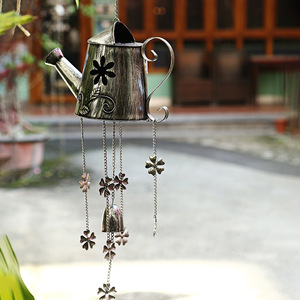 Solar Iron Watering Can Wind Chime Hanging Garden <b>Light</b> Outdoor Decor <b>LED</b> <b>Light</b> Sensor Powered - Product Image 3