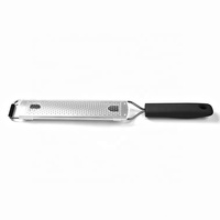 Hot Selling Langer Platte Roestvrij Staal Kaasrasp Met Zachte Handvat Etsen Rasp Citroen Zester
