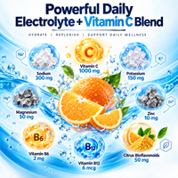 Comprimés effervescents quotidiens pour l'immunité et l'hydratation avec Vitamine C 1000mg, Mélange d'électrolytes et Zinc, 20 unités, Vrac, OEM