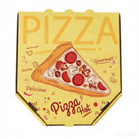 Boîte en papier kraft écologique avec logo personnalisé, image de pizza élégante, contenant alimentaire pour donuts, biscuits, gourmandises à emporter