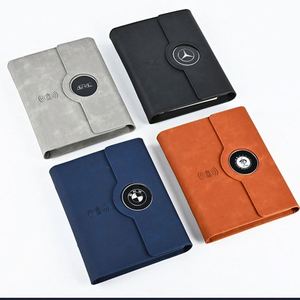 Carnet de notes A5 personnalisé en cuir PU 2026 avec lampe torche, bloc-notes et batterie externe sans fil à LED avec logo - Product Image 1