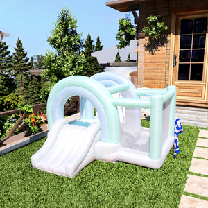 Château gonflable arc-en-ciel multifonctionnel pour événements commerciaux en plein air, fêtes d'anniversaire, installation facile, avec toboggan - Product Image 2